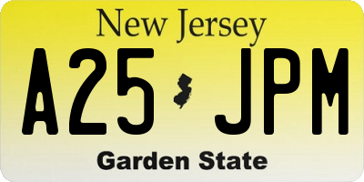 NJ license plate A25JPM