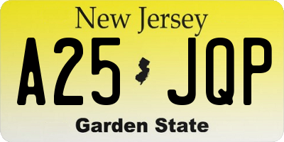 NJ license plate A25JQP