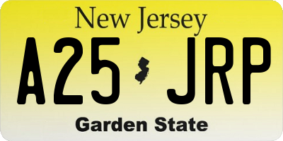 NJ license plate A25JRP