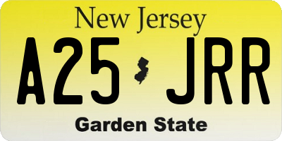 NJ license plate A25JRR