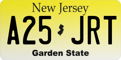 NJ license plate A25JRT