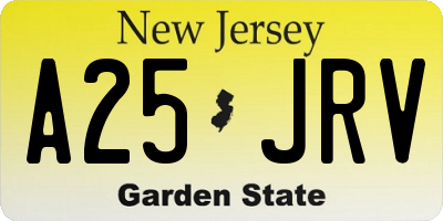 NJ license plate A25JRV