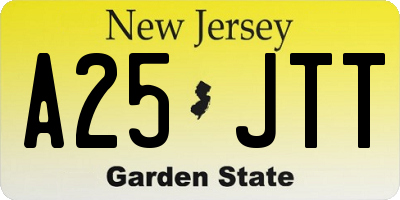 NJ license plate A25JTT