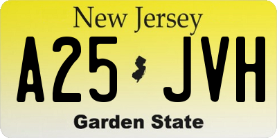 NJ license plate A25JVH