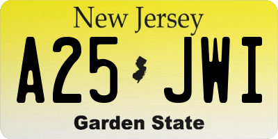 NJ license plate A25JWI