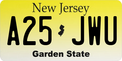NJ license plate A25JWU