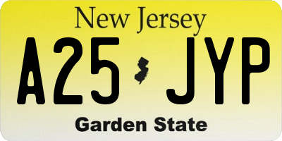 NJ license plate A25JYP