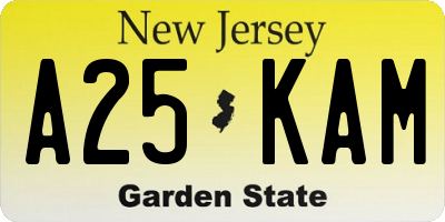 NJ license plate A25KAM