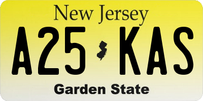 NJ license plate A25KAS