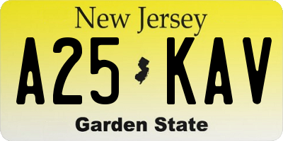 NJ license plate A25KAV