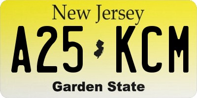 NJ license plate A25KCM