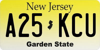 NJ license plate A25KCU