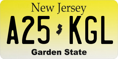 NJ license plate A25KGL