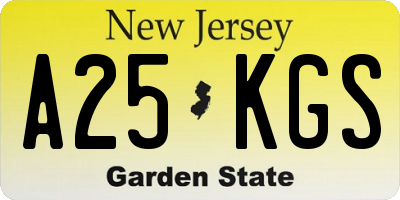 NJ license plate A25KGS