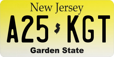 NJ license plate A25KGT