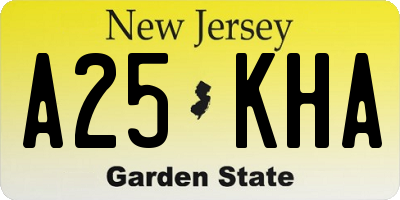 NJ license plate A25KHA