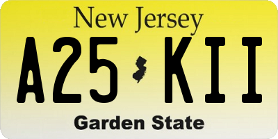 NJ license plate A25KII