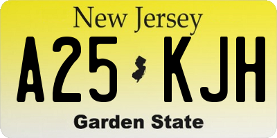 NJ license plate A25KJH