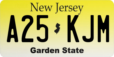 NJ license plate A25KJM