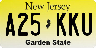 NJ license plate A25KKU