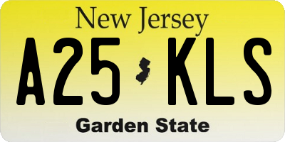 NJ license plate A25KLS