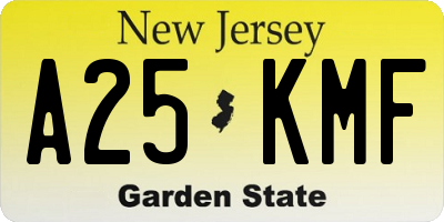 NJ license plate A25KMF