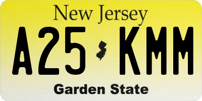 NJ license plate A25KMM