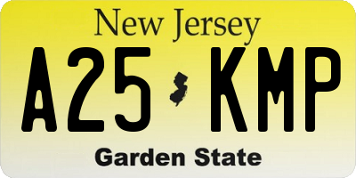 NJ license plate A25KMP