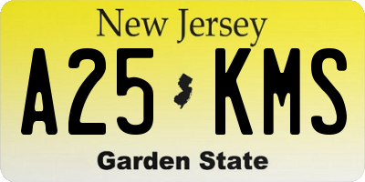 NJ license plate A25KMS