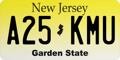 NJ license plate A25KMU