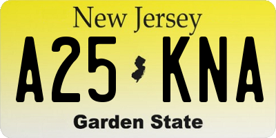 NJ license plate A25KNA