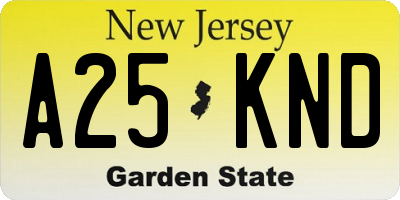 NJ license plate A25KND