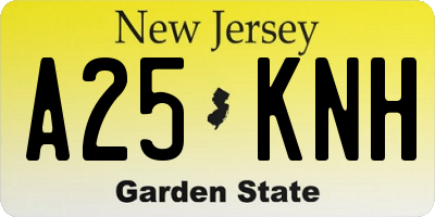 NJ license plate A25KNH