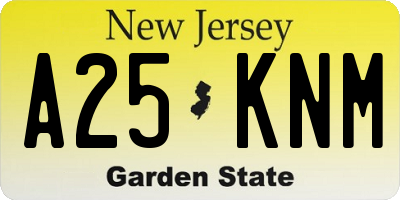 NJ license plate A25KNM