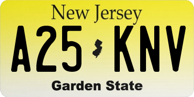 NJ license plate A25KNV