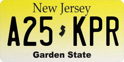 NJ license plate A25KPR