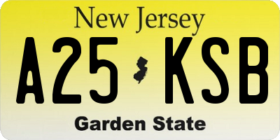 NJ license plate A25KSB