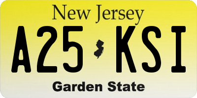 NJ license plate A25KSI