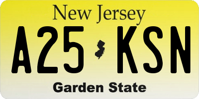 NJ license plate A25KSN