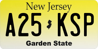NJ license plate A25KSP