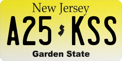 NJ license plate A25KSS