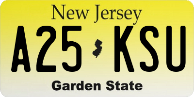 NJ license plate A25KSU
