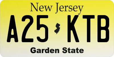 NJ license plate A25KTB