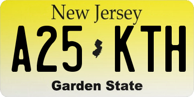 NJ license plate A25KTH