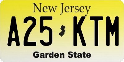 NJ license plate A25KTM