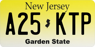 NJ license plate A25KTP