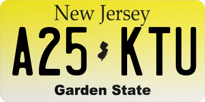 NJ license plate A25KTU
