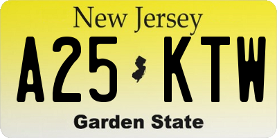 NJ license plate A25KTW