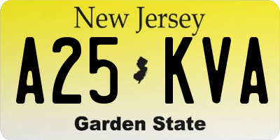 NJ license plate A25KVA