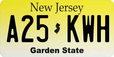 NJ license plate A25KWH